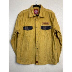 Great Basin Mustard Corduroy Double Pockets Loose Shirt Jacket Men Large Shacket